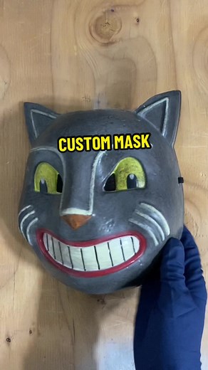 I repainted a Spirit Halloween Mask for all the Cartoon Cat fans! 💀🎨 #diy #paintingchallenge #masks #spirithalloween #cat #skulls #art #fyp #halloween #cartooncat
