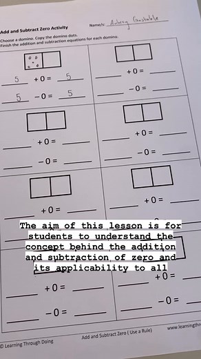 Add and Subtract 0 . Some of the addition basic fact strategies work in reverse for subtraction – Count On works as Count Back and Use a rule 0 becomes –0. . The strategy for adding and subtracting zero is called use a rule because once students understand the result of adding and subtracting zero does not change the initial quantity, this rule can be applied to the addition or subtraction of zero to and from any number. . The aim of this lesson is for students to understand the concept behind t