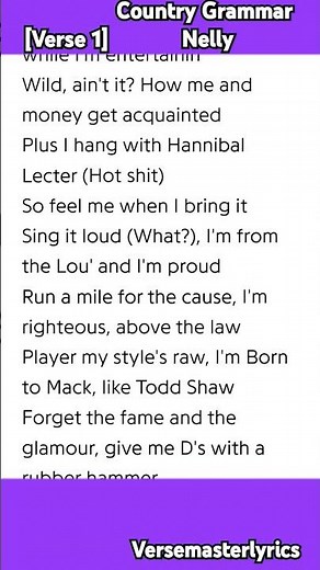 Country Grammar Nelly #rap #hiphop #lyrics #nelly