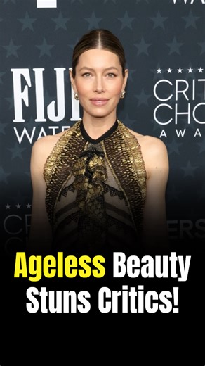 Jessica Biel looks ageless in a backless sheer dress at Critics Choice Awards