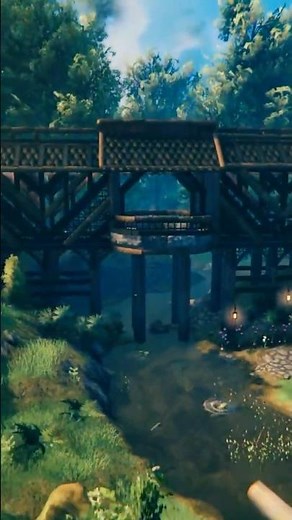 I Built A Wooden Bridge In Valheim | Outdoor Decor #gaming #valheimbuilding #survival #games