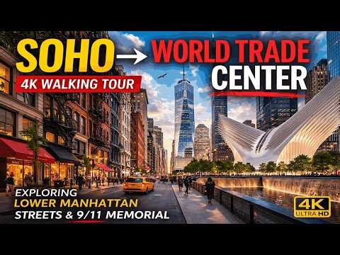 SoHo to World Trade Center Walk 🇺🇸 | Lower Manhattan & 9/11 Memorial (March 2026 - 4K)