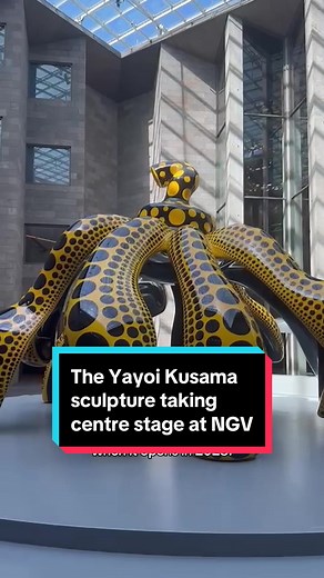 Yayoi Kusama's Dancing Pumpkin at NGV Exhibition in Melbourne