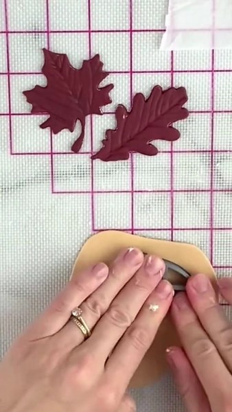 How to make easy textured fondant leaves for cake decorating