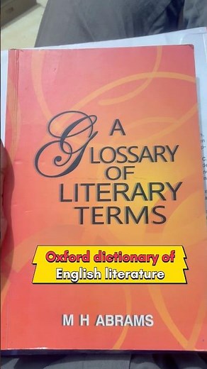 M H abrams - a Glossary of literary terms