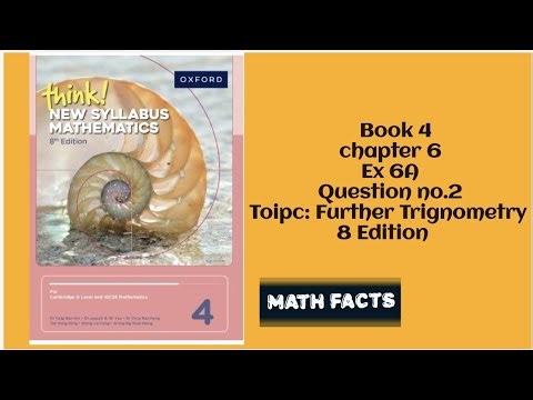 New syllabus Mathematics 8 edition book 4 Chapter 6: Ex 6A Q2 #trignometry #maths​​​​​
