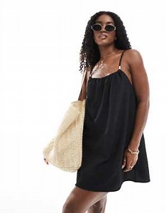 New Look mini beach dress in black | ASOS