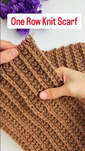 Knit Reversible One Row Scarf