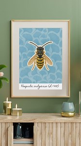 Vespula Vulgaris Digital Print | Wasp Wall Art | Scientific Illustration of Insect | Entomology Printable Decor | Nature Study Poster - Etsy