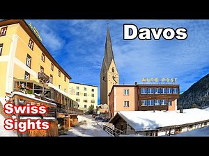 Davos Switzerland 4K Famous Winter City Swiss Alps