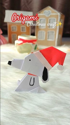 Cute Christmas Origami Snoopy 🎄 | Easy Paper Craft Decor Idea