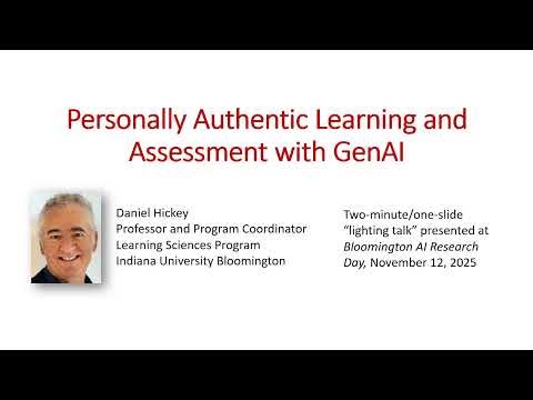 Personally Authentic Learning and Assessment with Generative AI