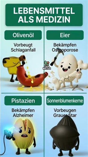 4 Lebensmittel, die wie Medizin wirken 🧠💪 Natürliche Gesundheit