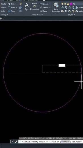 Como fazer CIRCULO com RAIO no AUTOCAD #cursodeautocad #arquitetura #autocadparainiciantes