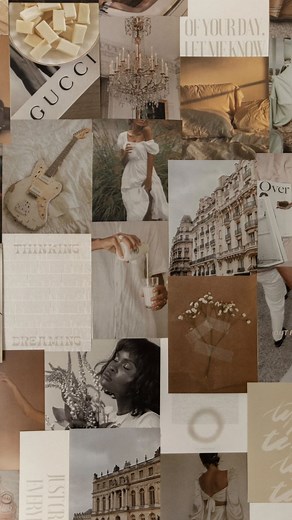 Tezza | Something new is coming to the app tomorrow— here’s @abby.pressley putting up our creamy collage kit while we wait ☕️🤎 | Instagram