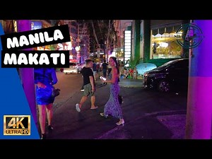 Nightlife in Makati, Philippines: A Walking Tour of P. Burgos Street in 4K