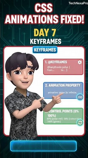 CSS basics Keyframe Animations | Day 7 CSS Series #technology #shorts #viral #coding #webdevelopment