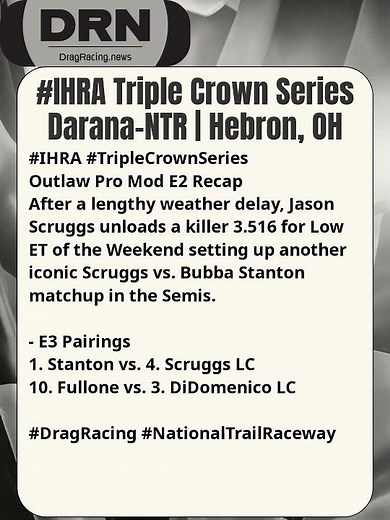 #IHRA #TripleCrownSeries Outlaw Pro Mod E2 Update