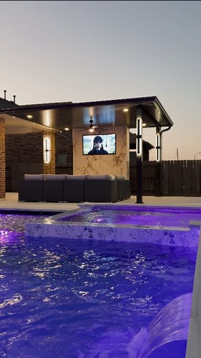Stay tuned for more of this stunning backyard transformation we just wrapped up — complete with a luxury pool 🏊‍♂️, relaxing spa 💦, sleek aluminum patio structure attached to the home 🏡, and a cozy TV wall fireplace setup 🔥📺 and custom lights 💡it’s absolutely beautiful — wait till you see it all! 😍 #BackyardGoals #LuxuryBackyard #HoustonPools #DallasPools #OutdoorLiving #PoolDesign #PatioLife #ModernBackyard #PoolInspo #UltraCustomPools #HoustonHomes #OutdoorFireplace #BackyardVibes #Drea
