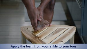 To get muscle cramp relief from your ankle to your toes, apply two pumps of Theraworx Relief and repeat. Pick up a bottle of our easy-to-use foam at a CVS or Rite Aid store near you: https://bit.ly/2JU1HLF. | Theraworx
