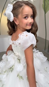 New Flower Bloom Collection - Dress 34-340 Price - $314 ✅ Original design - 100% the same as the picture #flowergirl #flowergirldress #pageantdress #ivorydress #ballgownforkids | Kingdom.boutique