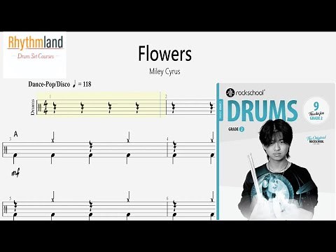 'Flowers' - Rockschool Grade 2 Drum Score | Full Play-Along + Notation (2024)