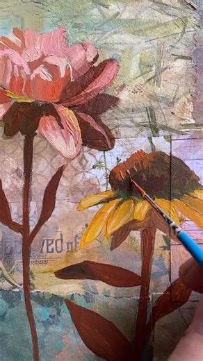 Golden leaves are falling, and I am really feeling the autumn vibes. Is it ever not a good day for hot cider and painting wilting sunflowers and dahlias!? I can’t wait to continue my autumn flower series. Off to buy some blooms and wait for them to dry up. lol. #mixedmediapainting #flowerpainting #autumnflowers #autumnpainting #autumnvibes🍁 #cathynichols #riverartsdistrictasheville | Cathy Nichols Art