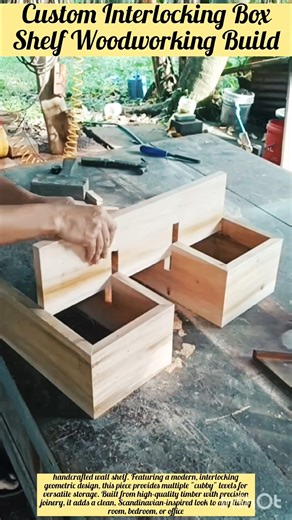 Custom Interlocking Box Shelf Woodworking Build #woodworking