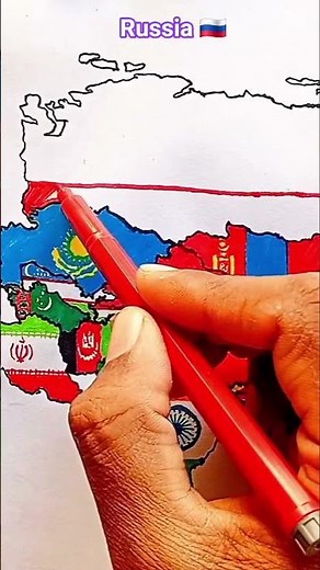 Draw Flag Map of Russia 🇷🇺 #russia #flag