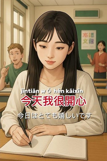 これだけは覚えておきたい中国語 「私の名前は◯◯です」「日本人です」「今学生です」「台湾に住んでいます」「今日は嬉しいです」「天気がいいからです」 #中国語 #台湾留学 #中国語会話フレーズ #台湾