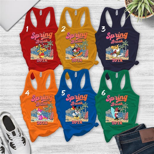 Vintage Disney Spring Break 2026 Shirt/retro Mickey and Friends Spring Break Squad Matching/disney Family Spring Trip/beach Vacation OGZK79 - Etsy