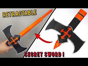 RETRACTABLE SWORD | Try to make a secret sword with paper | Origami sword