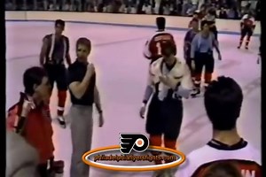 24K views · 239 reactions | May 14, 1987 One of the most memorable brawls in NHL history. At Game 6 of the Wales Conference finals, the Philadelphia Flyers had a pregame brawl with the Montreal Canadiens and there were no officials on the ice. Players from both teams came out half- dressed to participate in the melee.  The Flyers eventually won the game 4-3 and advanced to the Stanley Cup finals. | Alex Ovechkin Fanpage | Facebook