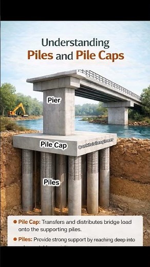 Piles vs Pile Cap Explained | Bridge Foundation Basics