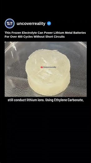 This Frozen Electrolyte Can Power Lithium Metal Batteries Without Short Circuits #tech #shorts