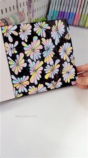 Easy zen doodle drawing tutorial🩵💛💜 #zentangle #doodle #easydrawingforkids #zentangleart #mandala