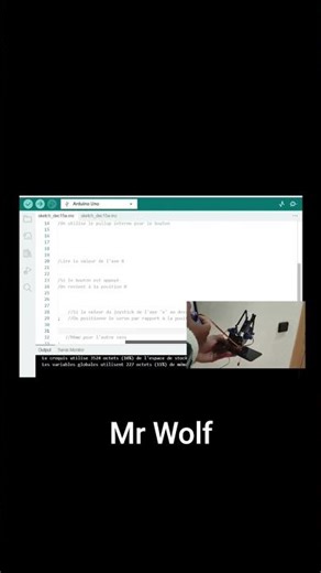 #Arduino_Uno #joystick Axe X with #sevo_Moto #Code #Arm_robotic
