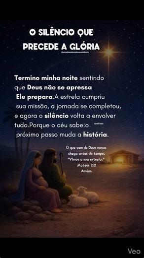 QuelCosta | Uma Dose de Motivação on Instagram: "O silêncio que precede a glória. ✨ Deus não se apressa, Ele prepara. Quando o céu silencia, é porque algo decisivo está prestes a acontecer. O que vem de Deus nunca chega antes do tempo — chega no tempo certo. 🤍 Se essa mensagem falou com você, curta, salve e compartilhe com quem está aprendendo a esperar em silêncio. 👇🏻 Contas parceiras: @umadosedemotivacao8diaria @momentos_de_gratidao @liudisse @fabianojesuspetro @reflita_antes @felicidade_fa