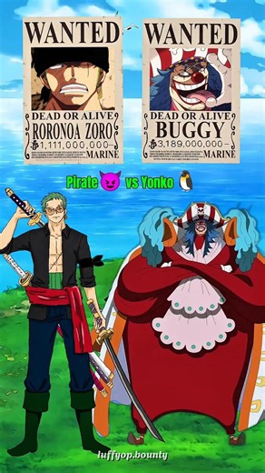 Zoro vs Buggy Bounty Comparison in One Piece #onepiece #edit