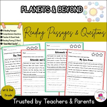 Space Reading Passages for 1st & 2nd Grade | Earth Day Reading Comprehension