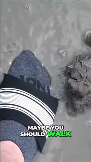 Walking on Water? Flip-Flops Tested in Muddy Puddle! #shorts