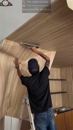 Amazing Ceiling Wallpaper Installation | Luxury Ceiling Transformation ✨ | #PremiumWallpaper #Shorts