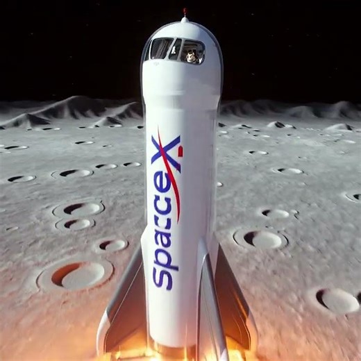 SPACE X 月面への豪快な着陸 (Dramatic Lunar Landing) grok made