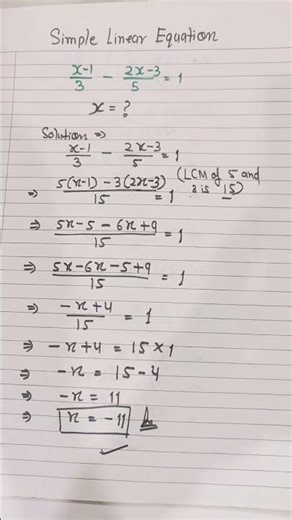 Linear Equation/How To Simplify? #maths#youtubeshorts#linear#equation#shortfeed#viral