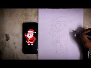 Christmas Day Drawing, Santa Claus Drawing, Outline Tutorial 😍