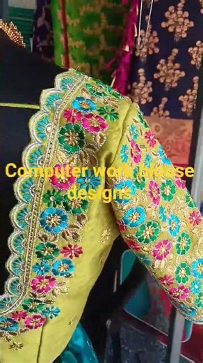 computer work blouse designs