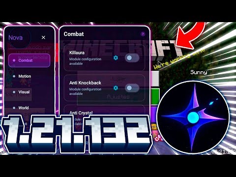 💜🔥 ¡NUEVO NOVA HACK CLIENT 1.21.132 PARA MINECRAFT PE! 🔥💜 | Kill Aura, Hitbox, Fly