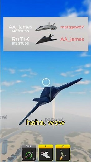 I killed an F-35 with F-117 Nighthawk in War Tycoon...💀🔥 #wartycoon #roblox #wartycoonroblox