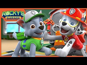 Rocky Gets Marshall's Firetruck Rescue Ready With a Tune-Up! - Rocky's Garage - PAW Patrol - Videos For Kids