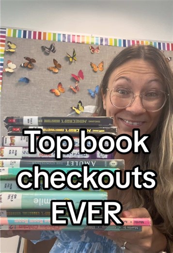 This library opened in 2005. Here are the top 12 checkouts of all time. Are there any that surprise you? #schoollibrarian #schoollibrary #librarylife #librariansoftiktok #librarytok
